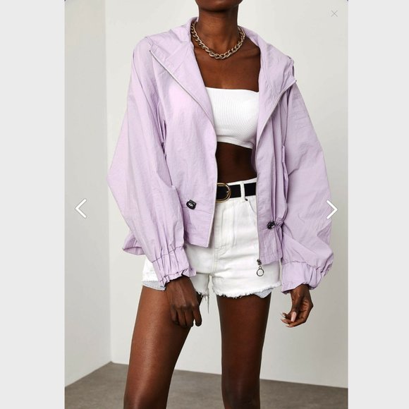 Lilac Pleated Waist Bat Raincoat - Picture 5 of 10